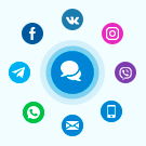 Обратная связь: Мессенджеры и социальные сети для связи (Мультикнопка, WhatsApp, Telegram, Viber,VK)